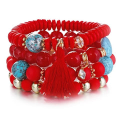 amazing price Crystal Bead Bracelets for Women Vintage Bracelet Female Tassel Natural Stone Charms Wristband pulseira feminina