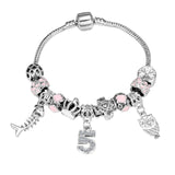 ZOSHI Pink Crystal Charm Silver Bracelets & Bangles for Women With Aliexpress Murano Beads Silver Bracelet Femme Jewelry