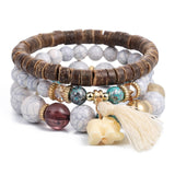 amazing price Crystal Bead Bracelets for Women Vintage Bracelet Female  Tassel Natural Stone Charms Wristband  pulseira feminina