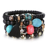 amazing price Crystal Bead Bracelets for Women Vintage Bracelet Female  Tassel Natural Stone Charms Wristband  pulseira feminina